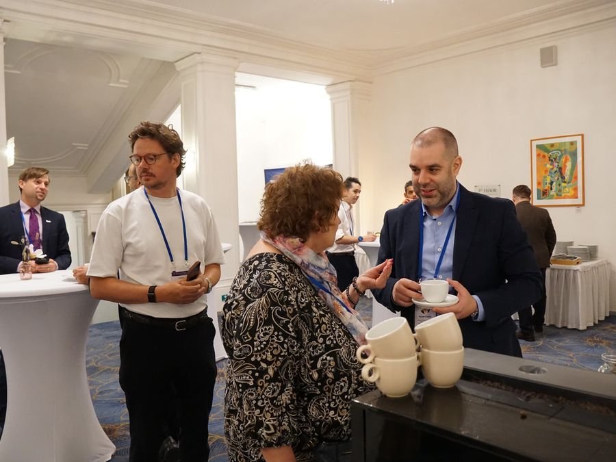 Delegates at the coffee station at Hotel KINGS COURT, Prague, 2026 edition of the Global Future of BPO, Shared Services & GBS Conference