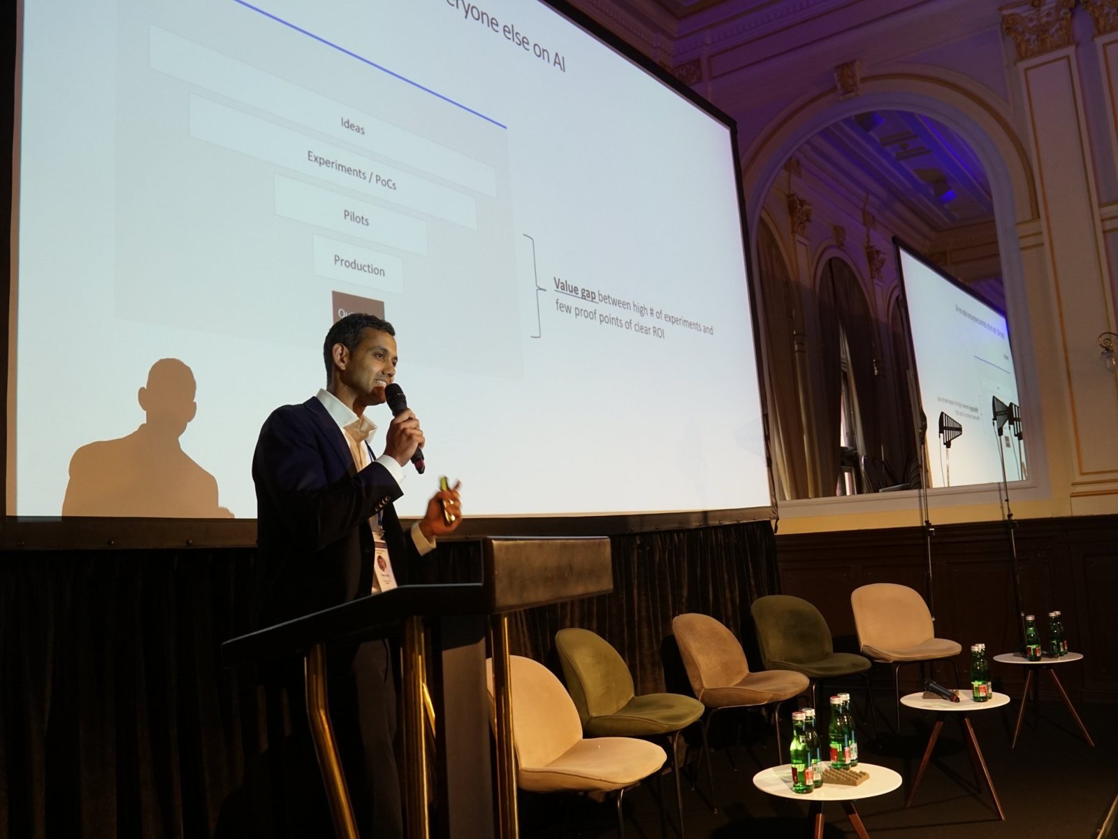 Request the 2027 agenda: A keynote speaker on stage at the 2026 edition of the Global Future of BPO, Shared Services & GBS Conference