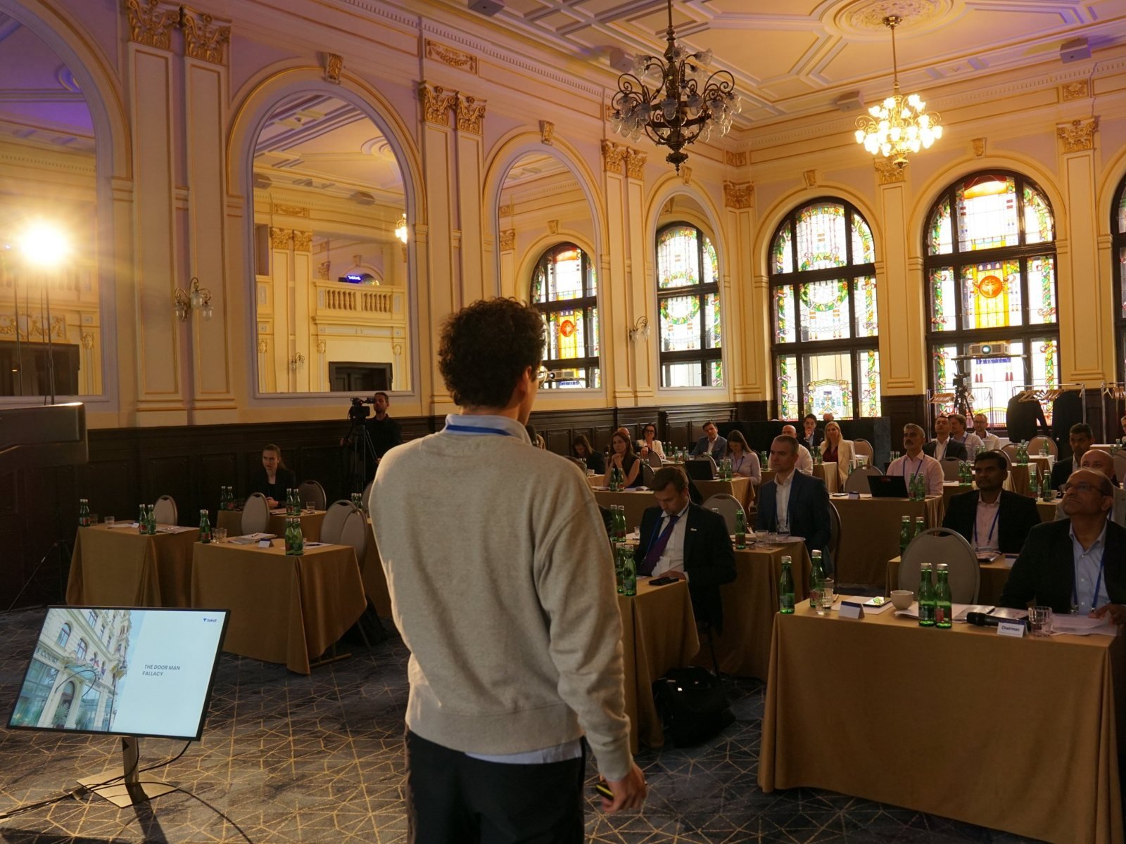 A sponsor presentation in the main hall at the 2026 edition of the Global Future of BPO, Shared Services & GBS Conference
