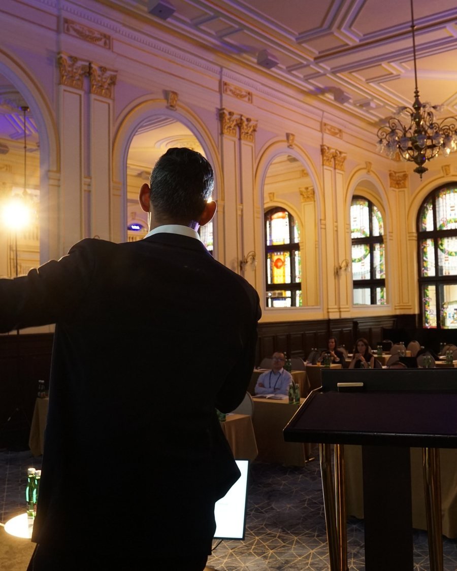 The full main hall of Hotel KINGS COURT seen from the stage at the 2026 edition of the Global Future of BPO, Shared Services & GBS Conference